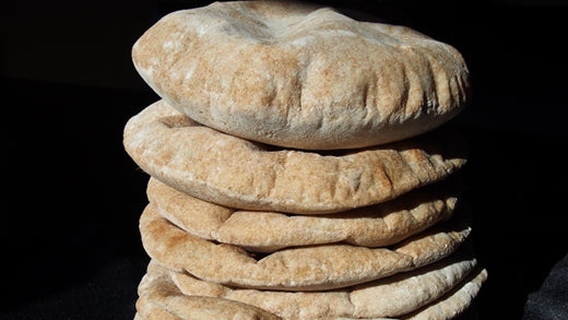 Whole wheat pita bread made with Diastatic Malt Powder