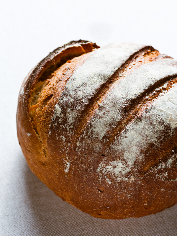 Loaf of fresh bread made with Modern Mountain KAMUT Flour