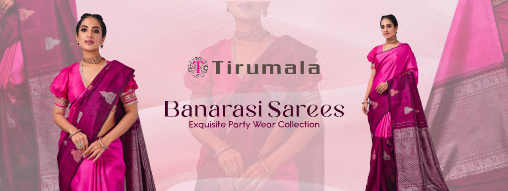 Exquisite Party Wear Collection Of Banarasi Sarees At our Store – Tirumala  Designers