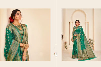 Green Color Saree Rich Pallu Woven |Banarasi Silk Saree |Kotasilk