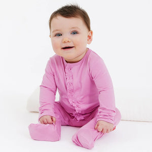 Magnetic Me mauve modal magnetic parent favorite footie with ruffles - Willow at Merle Norman
