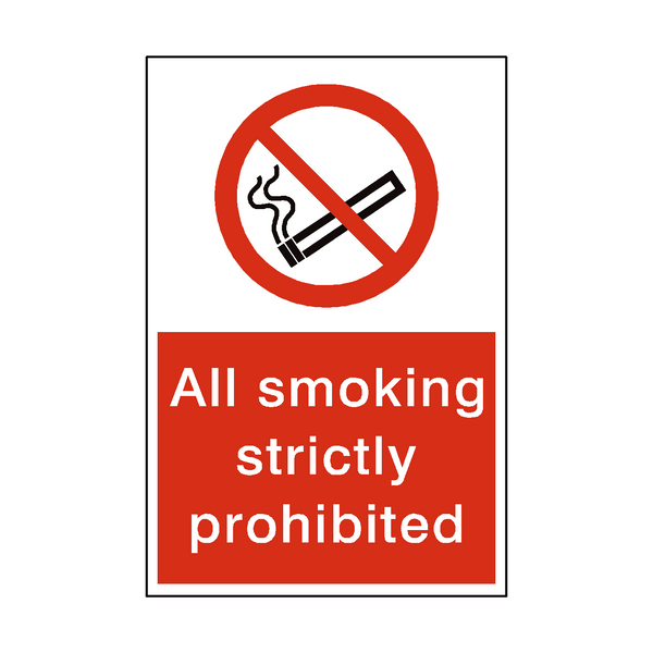 Smoking Strictly Prohibited Sign | PVC Safety Signs