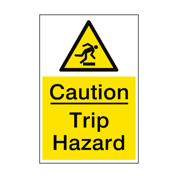 Caution Trip Hazard Sign Portrait | PVC Safety Signs