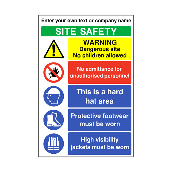 Construction Site Safety Custom Sign | PVC Safety Signs