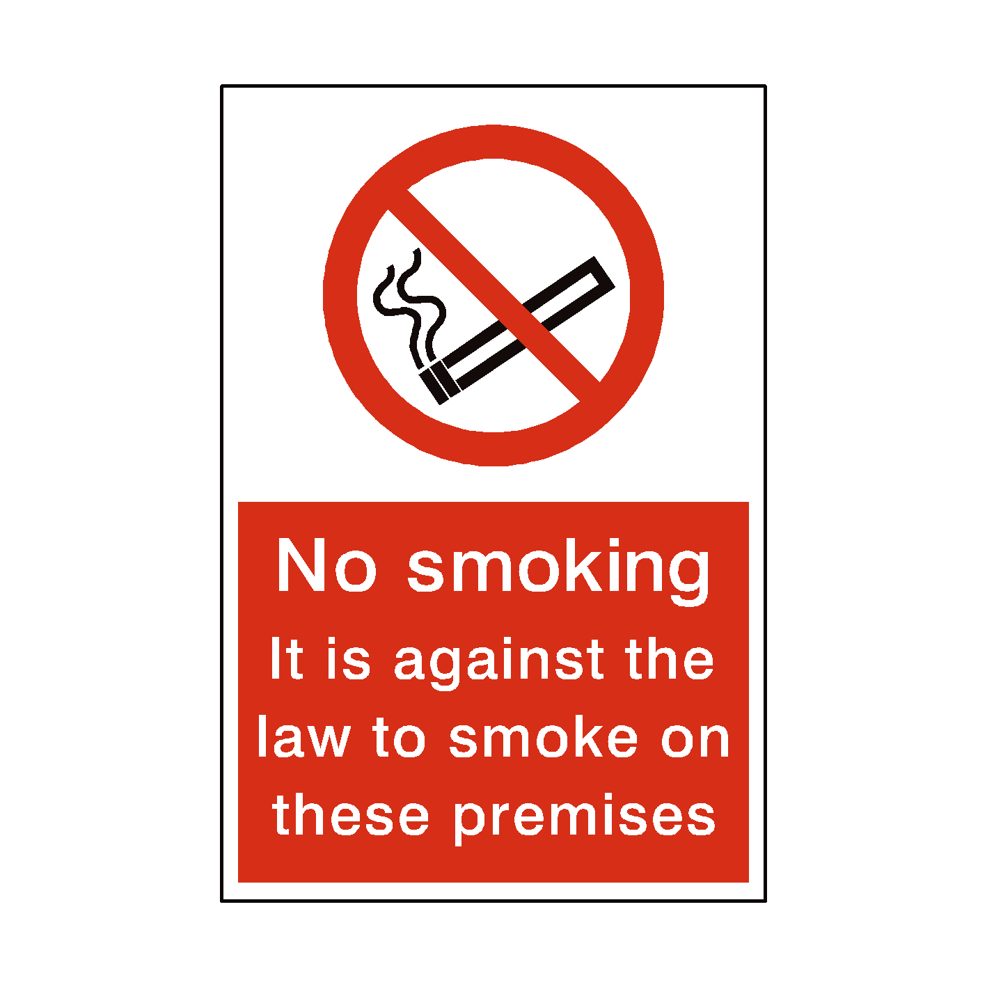 No Smoking Law Sign PVC Safety Signs