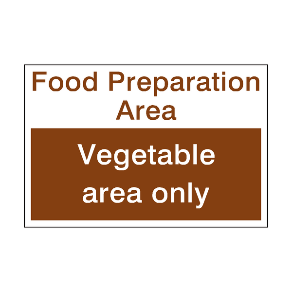 Vegetable Area Sign Pvc Safety Signs
