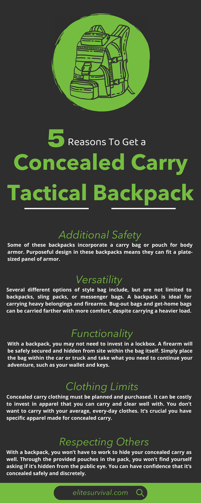 5 Reasons To Get a Concealed Carry Tactical Backpack