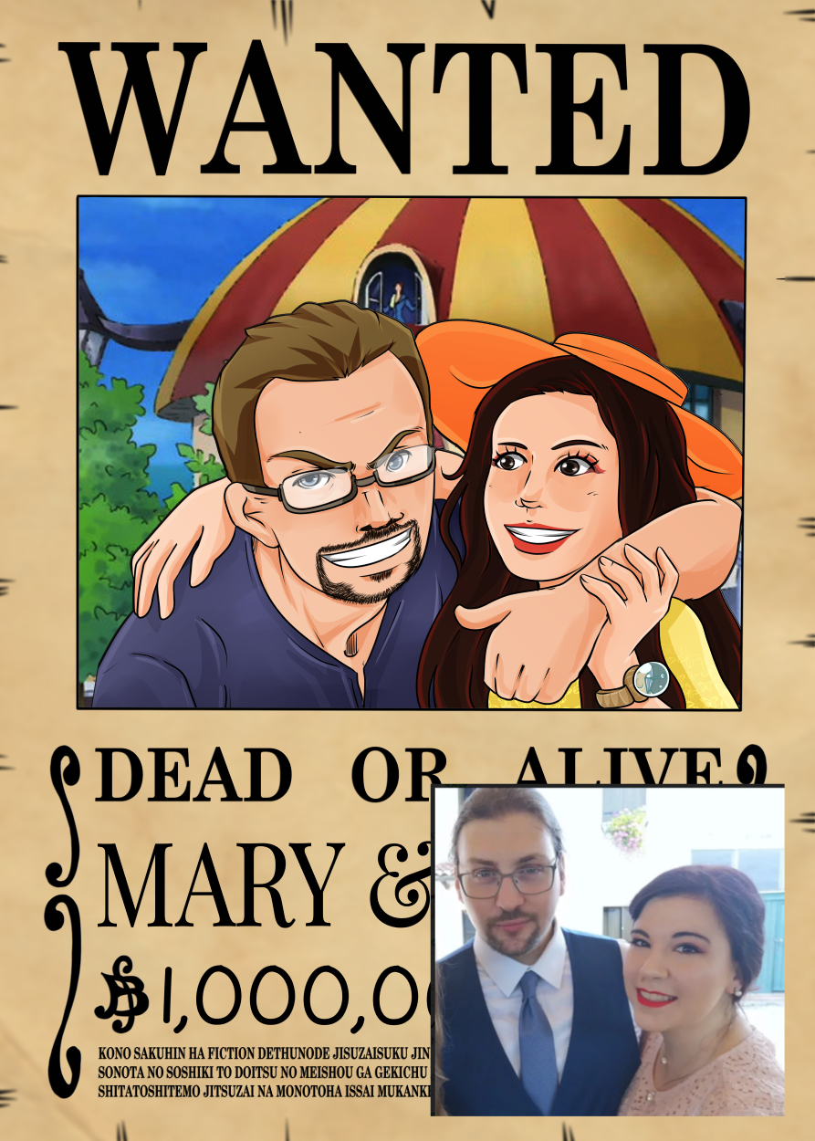 One Piece Wanted Poster Couple Portrait
