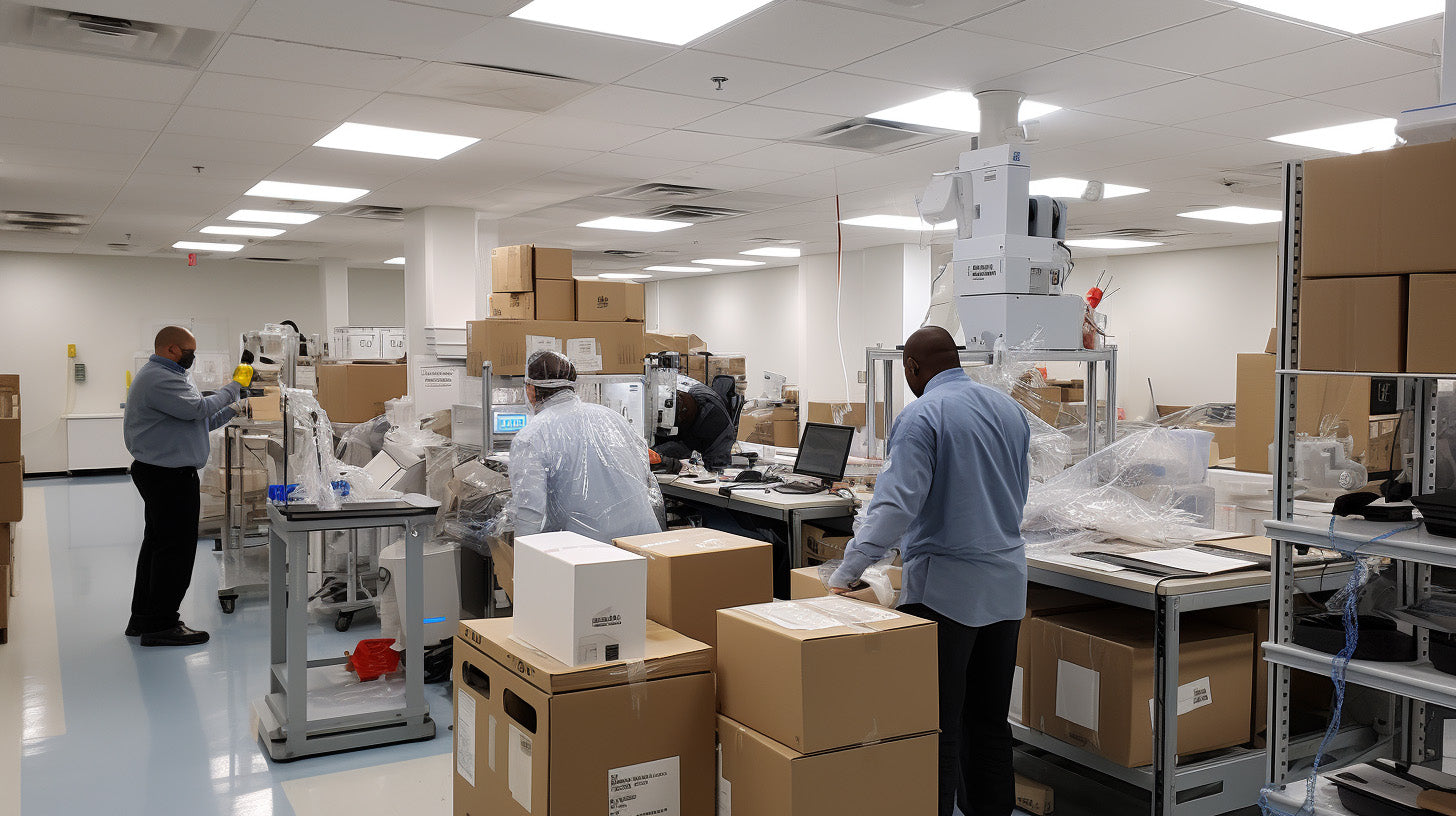 Experienced laboratory technician in white gloves delivering top-notch equipment services, showcasing SupplyMED's commitment to excellence and innovation in laboratory solutions.