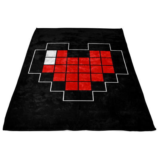 Zelda Pixel Heart Fleece Blanket, Unique Gift for Video Gamers and Zelda Fans, Nintendo Accessories - Caliber Shop