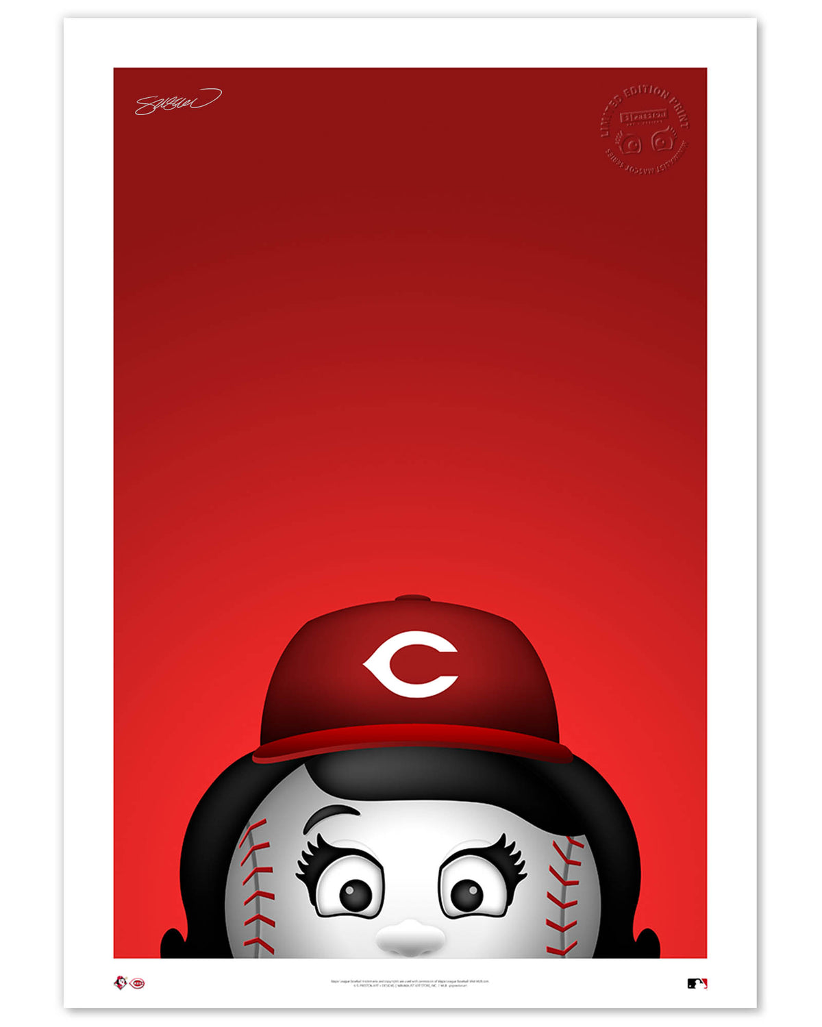 Cincinnati Reds Mascot Print Mr. Redlegs Poster Cincy Reds 
