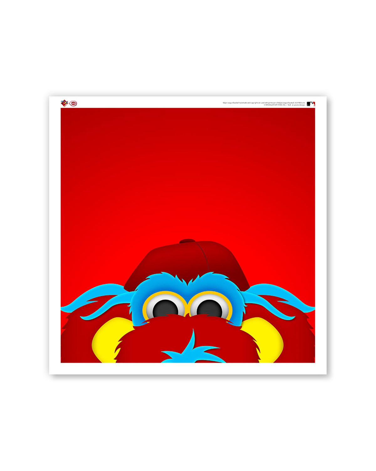 Minimalist Blooper Square Poster Print Atlanta Braves Mascot S