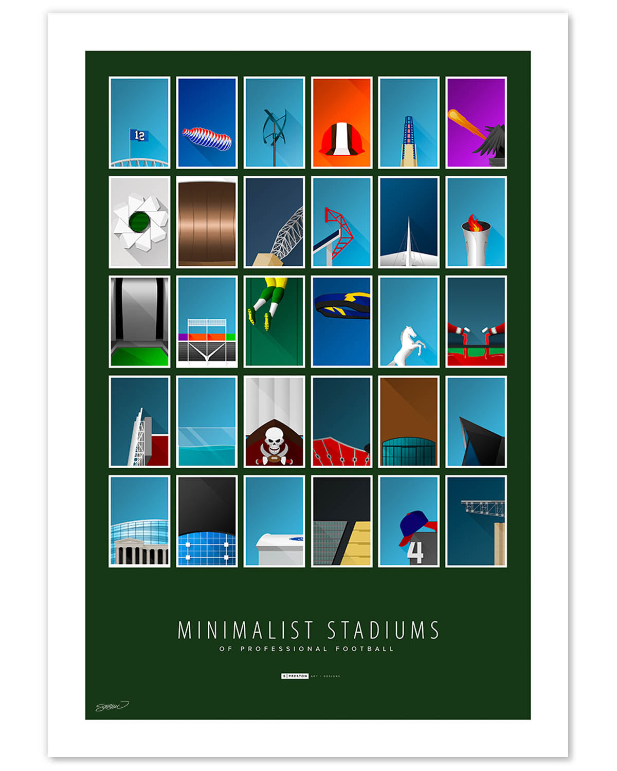 Minimalist Arlington Stadium Texas Rangers - S. Preston – S