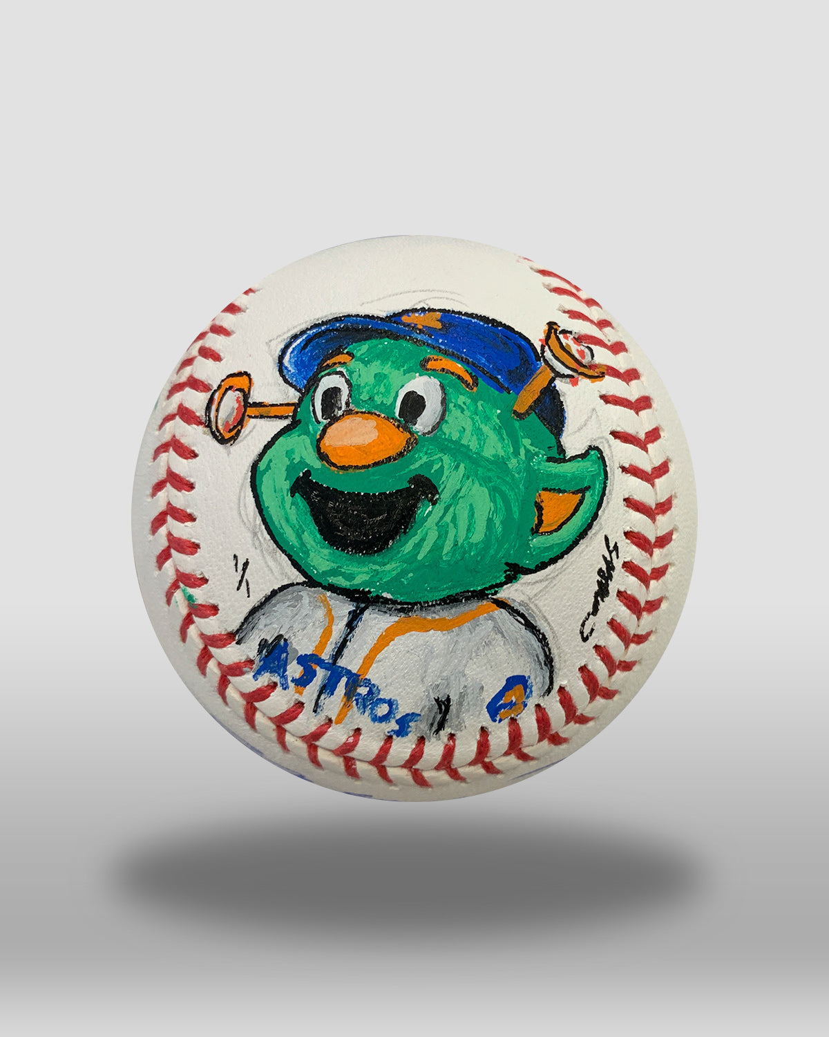 Dinger Hand-Painted Baseball Art