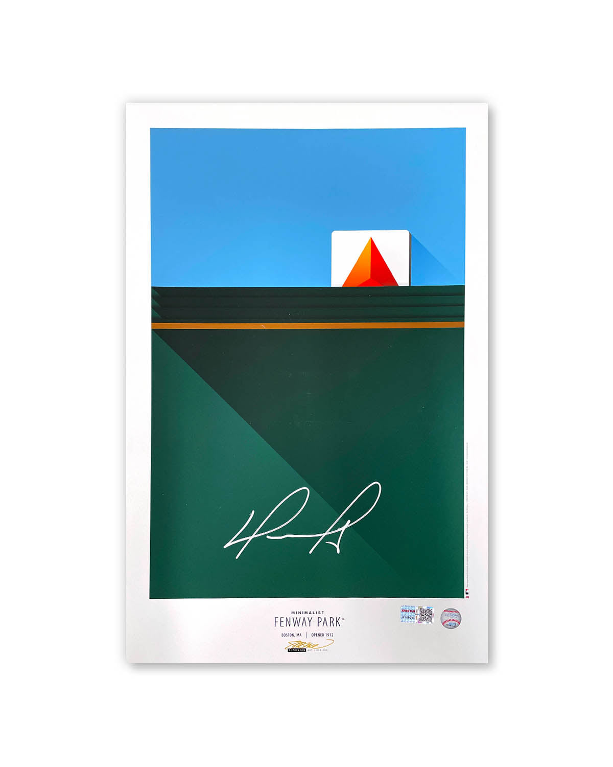 Seattle Kraken Autographed 14 x 20 Minimalist Print by S. Preston with Multiple Signatures - Limited Edition of 32
