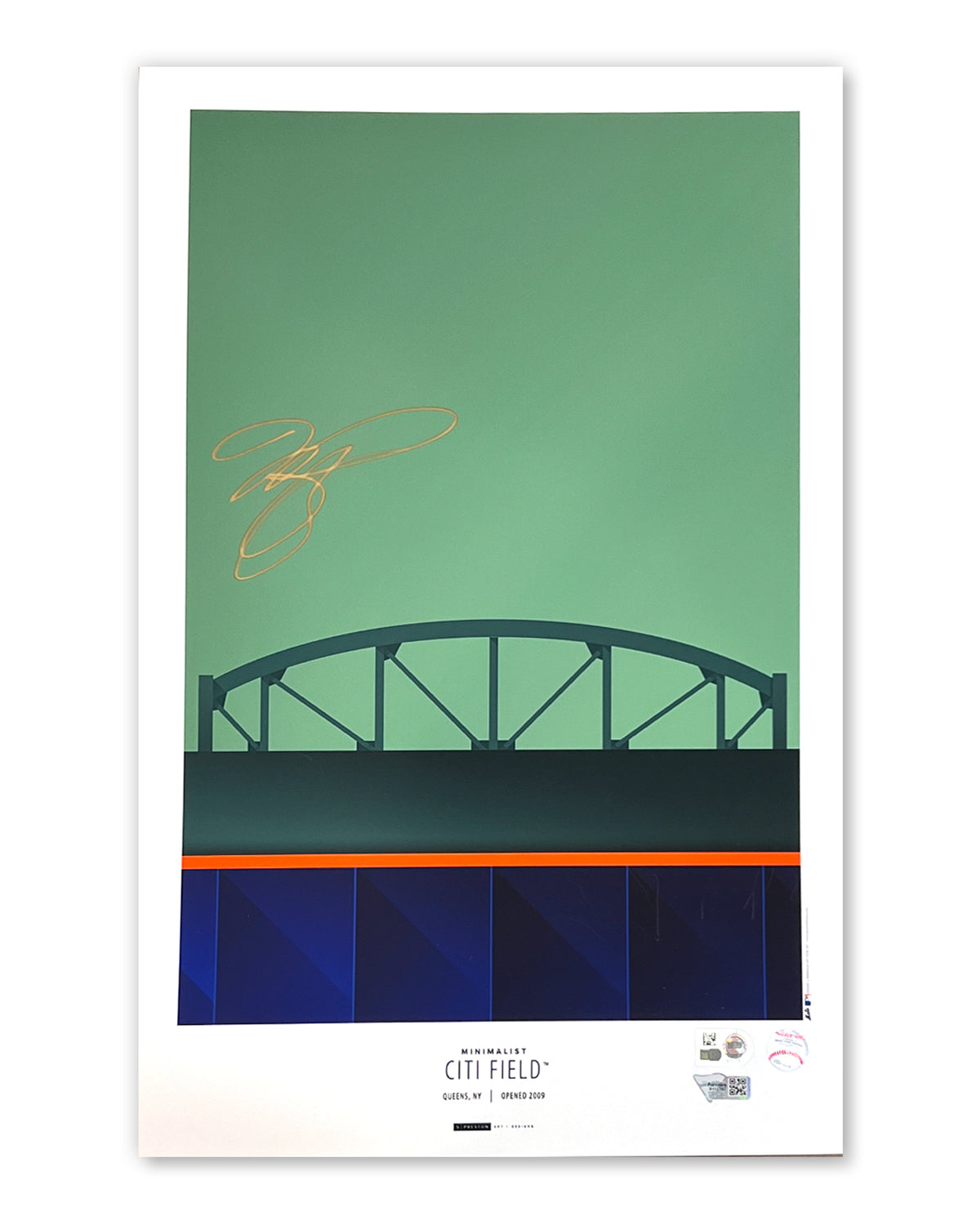 Minimalist Angel Stadium - David Fletcher Autographed - Poster