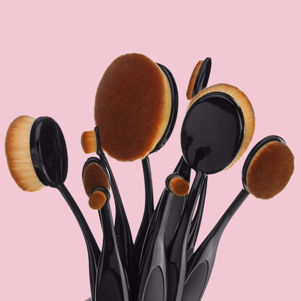 10 PIECE Black Oval Brush Set – My Make 