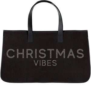 Canvas Tote-Christmas Vibes - 119 on North Boutique