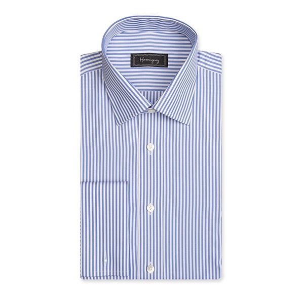 Regular Fit Men's Blue Bengal Stripe Shirt UK – Hemingway Tailors