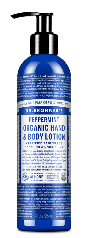 Healing Organic Lotions for Body & Face | Peppermint Dr. Bronner's