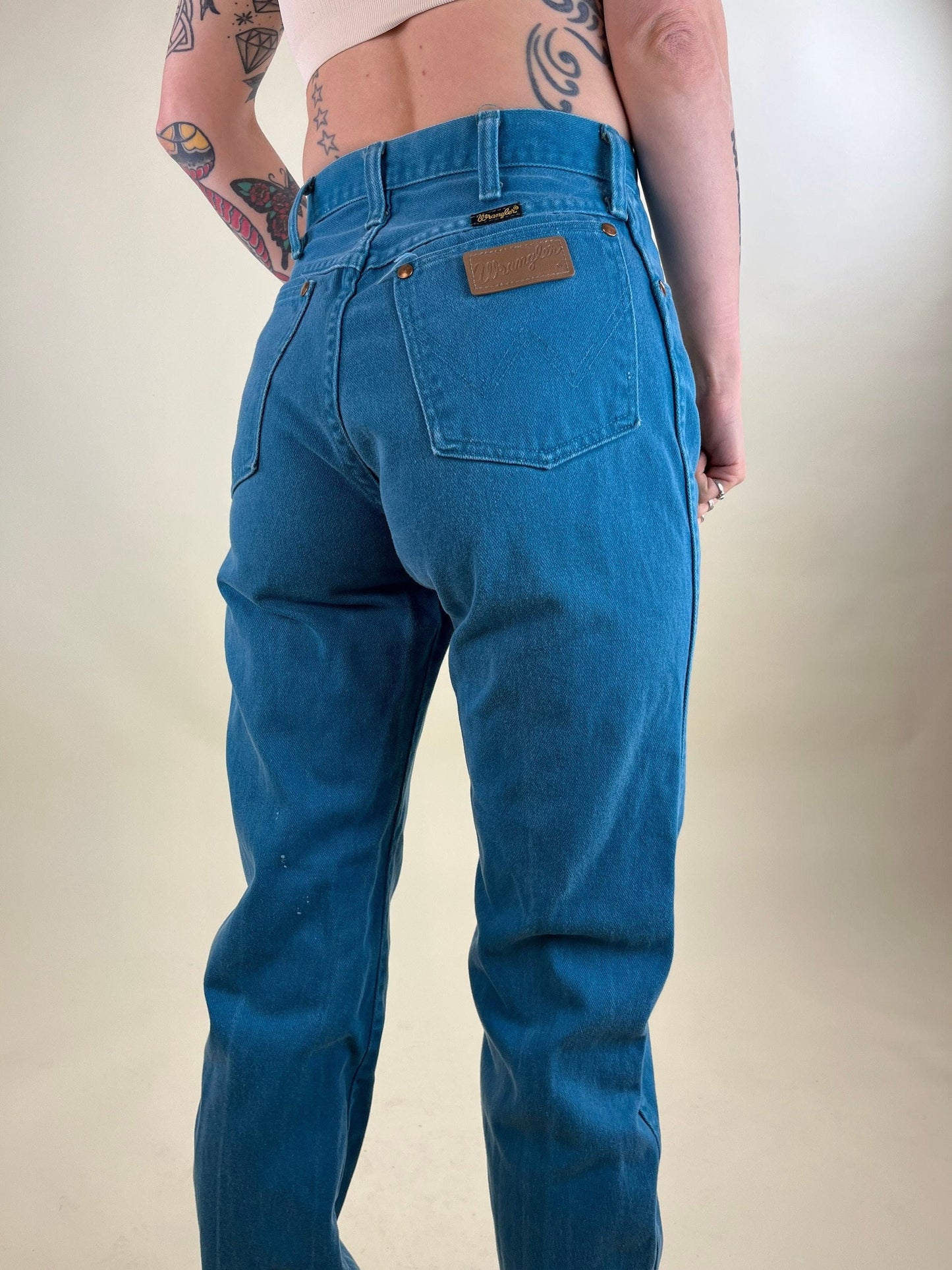 70s Wrangler Teal Blue Jeans / Made in USA / 26
