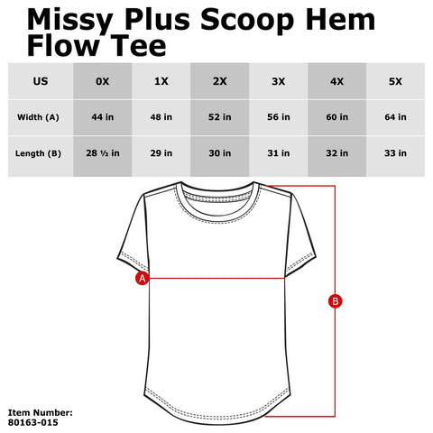 Women's Plus Size Scoop Neck T Shirt Size Chart