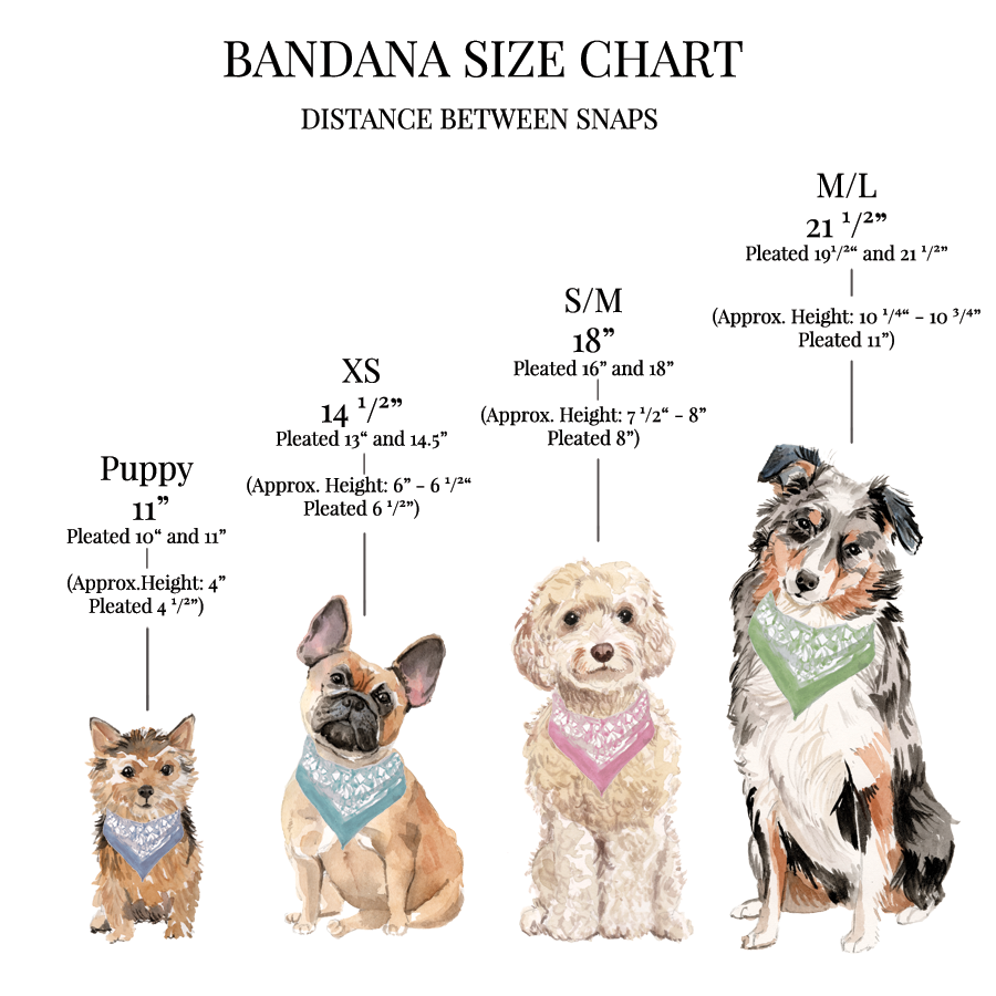 Dog Bandana Sizing Chart