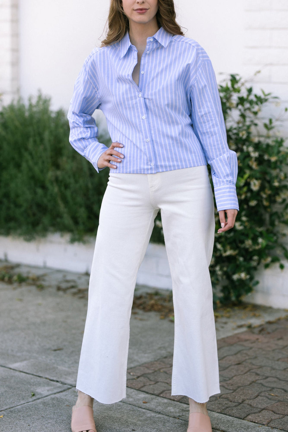 Lara Dolman Buttoned Shirt - Morning Lavender Boutique Tops