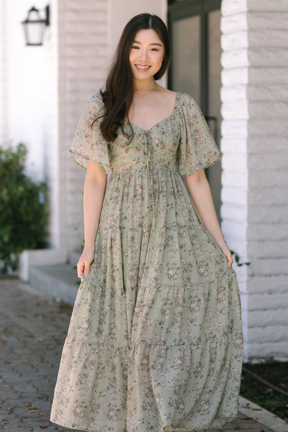 Faith Flutter Sleeve Dress - Morning Lavender Boutique Dresses
