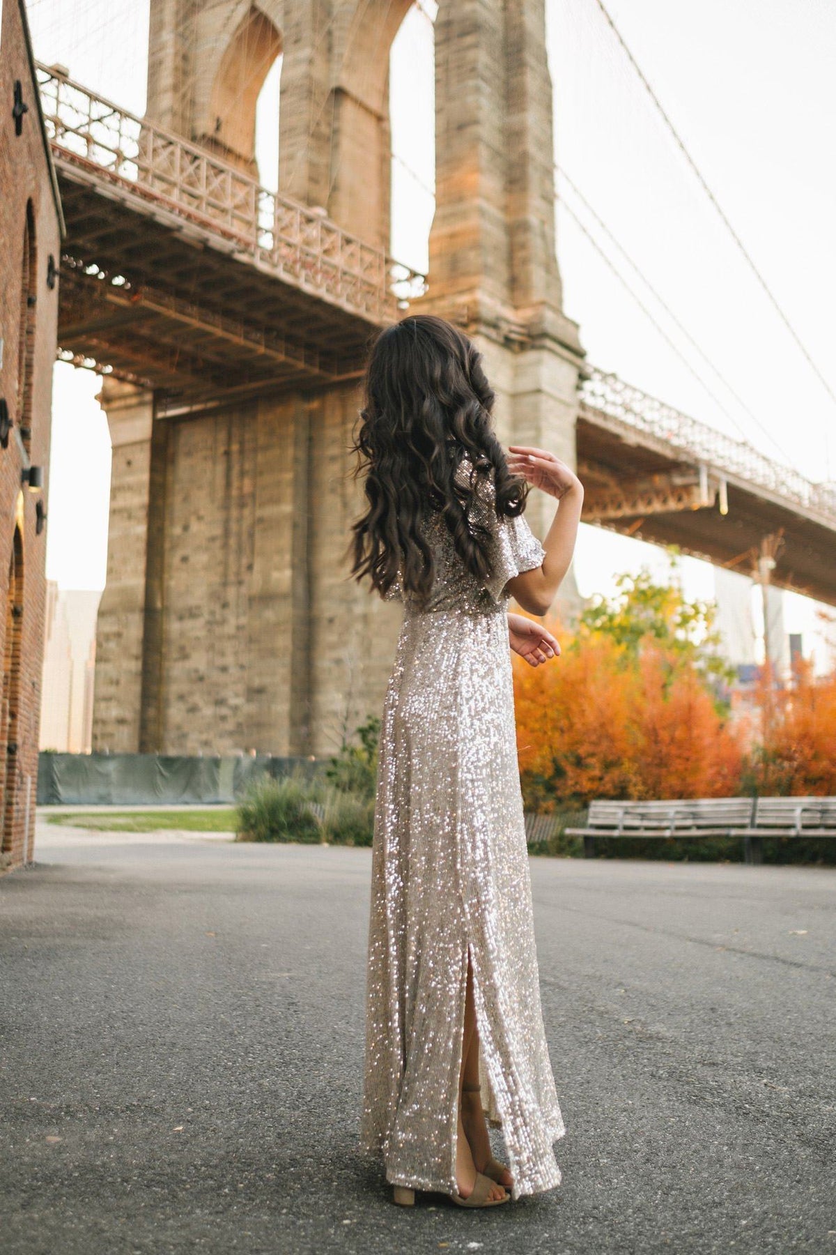 celia silver sequin maxi dress