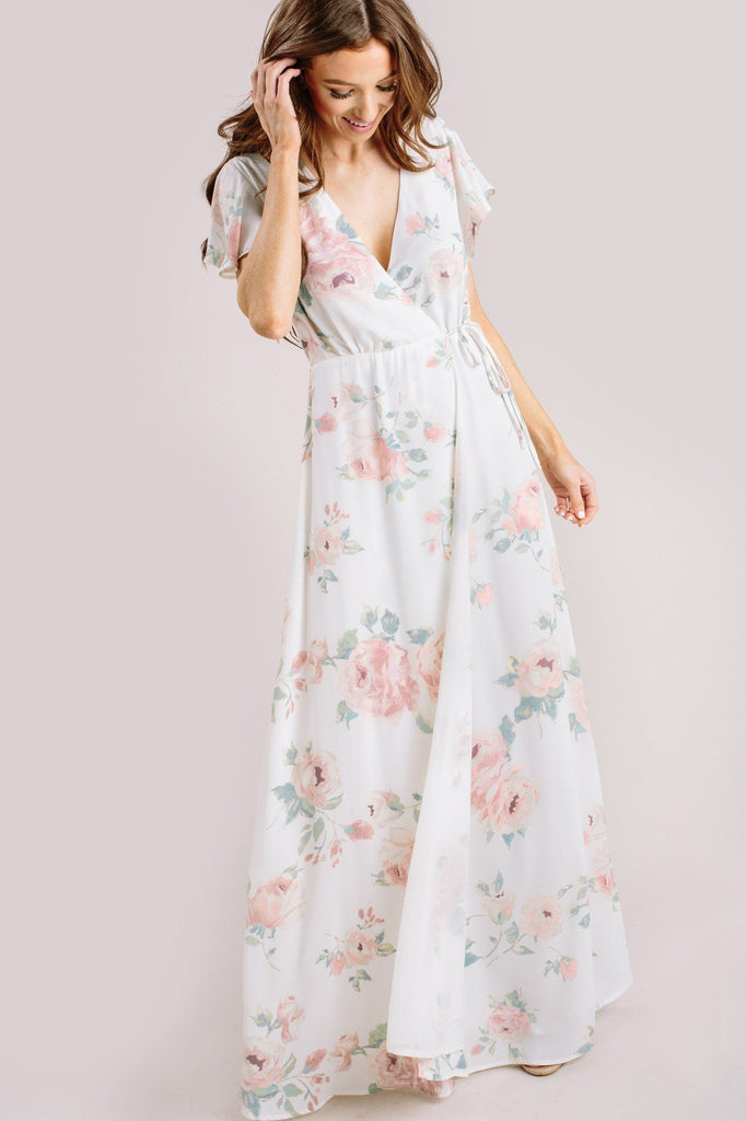 Charlotte Floral Wrap Maxi Dress - Morning Lavender