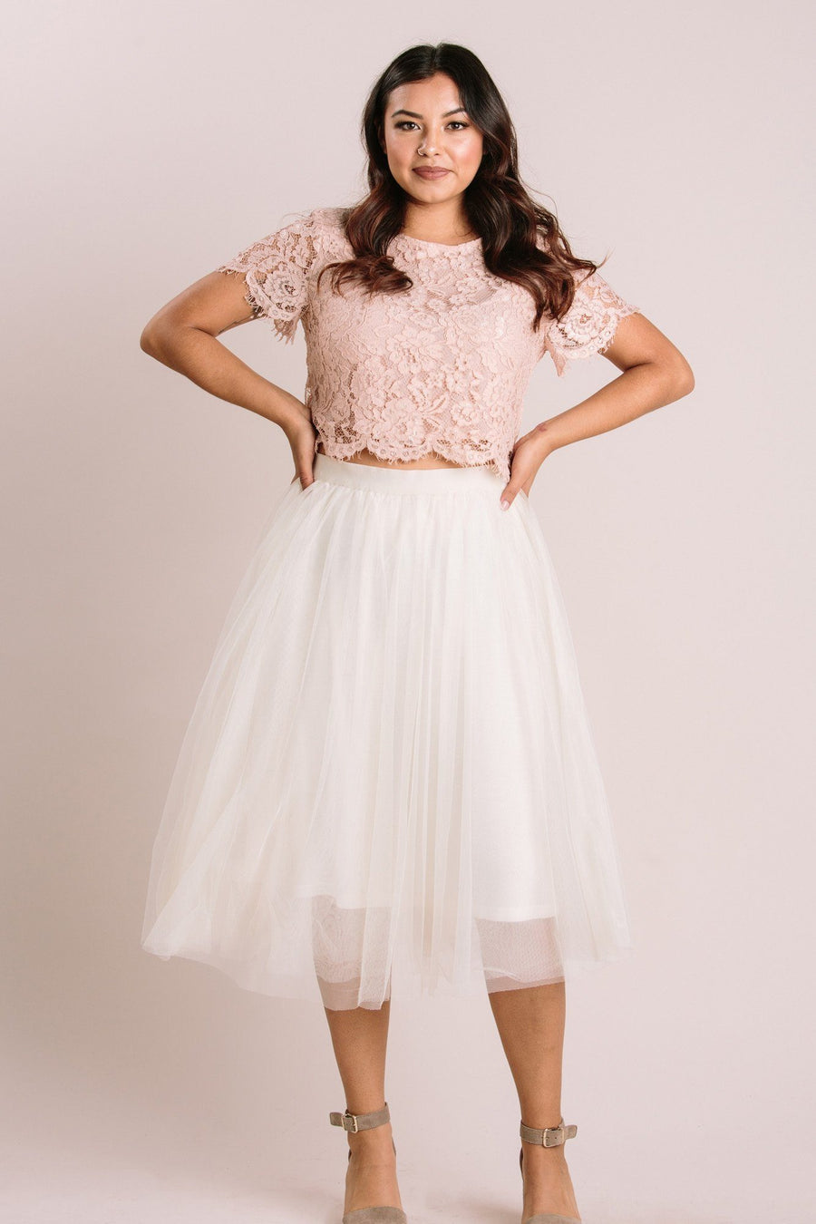 Tulle Midi Skirt Eloise Morning Lavender Online Boutique 