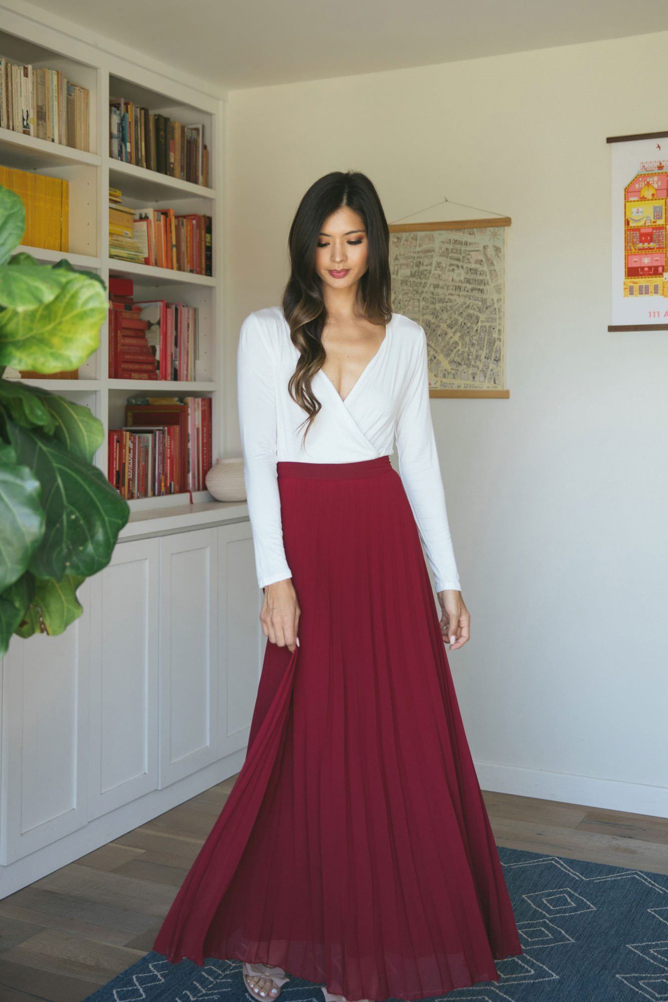 Simone Pleated Maxi Skirt - Morning 