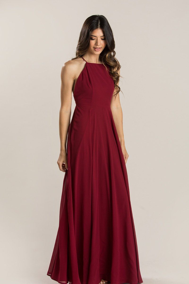 burgundy flowy maxi dress