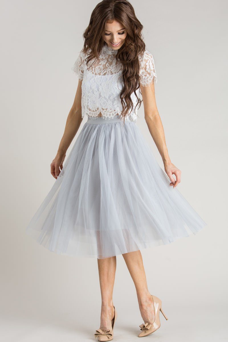 Tulle Midi Skirt - Eloise - Morning 