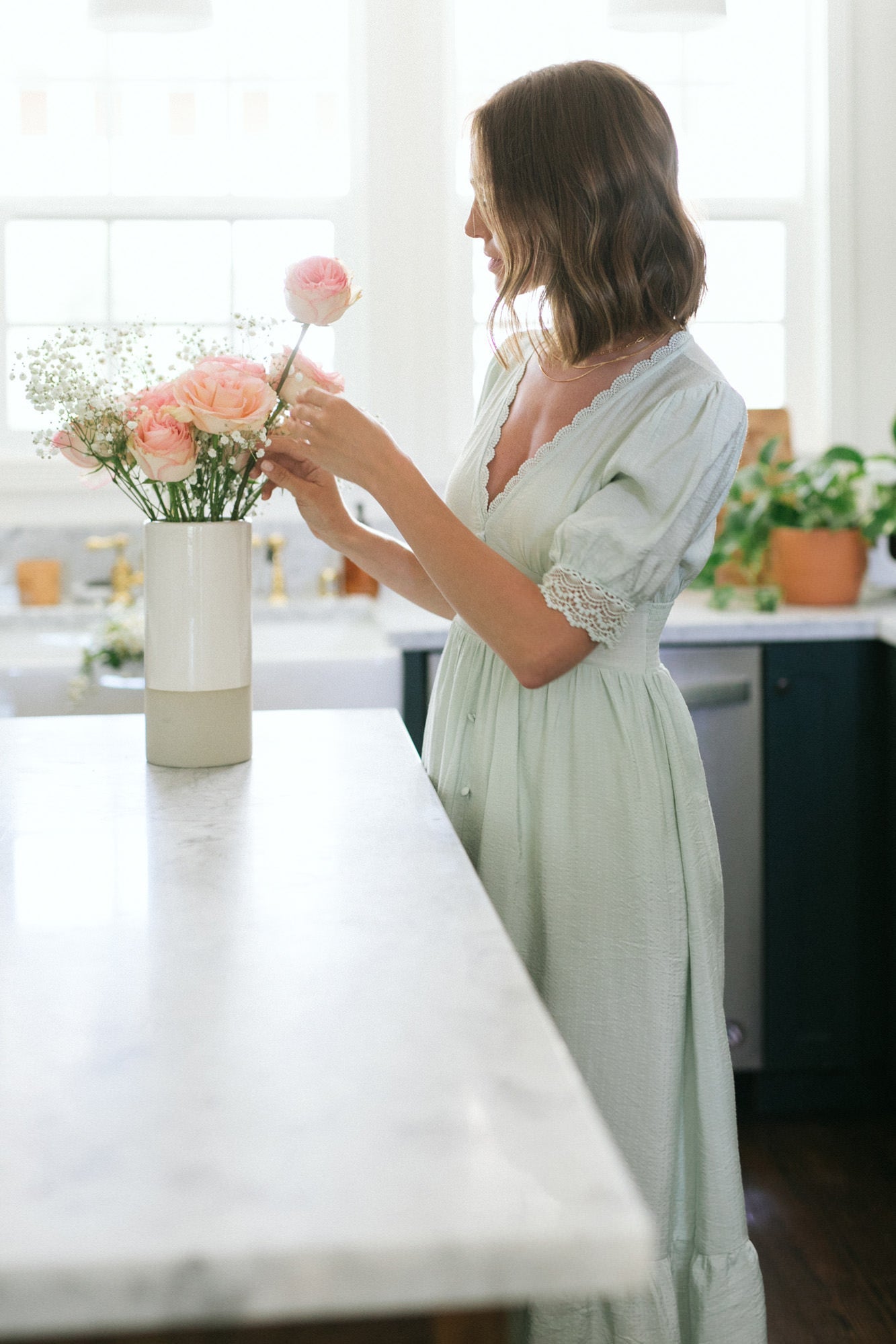 Monet V-Neck Midi Dress - Morning Lavender Boutique Dresses