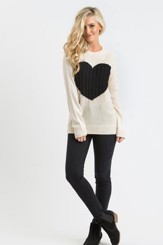 Tiffie Cream Heart Sweater