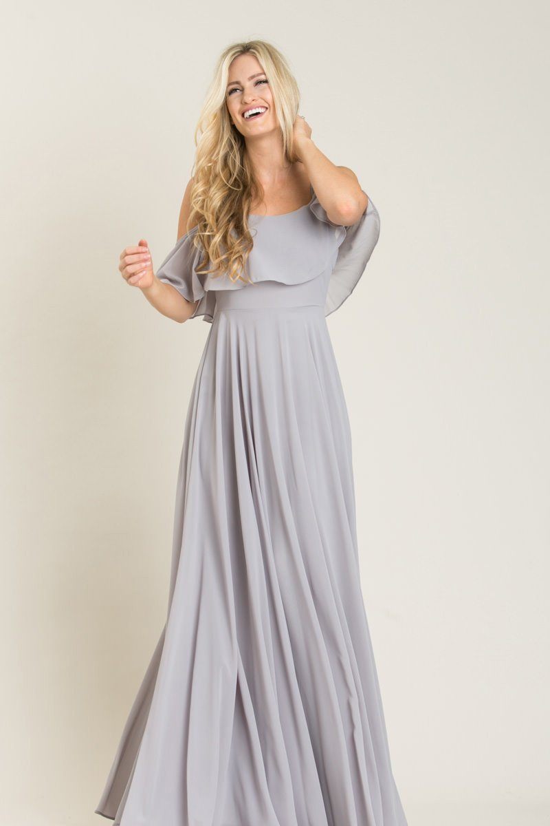 grey maxi dress outfit