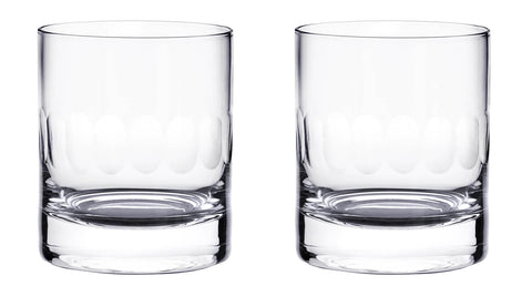 A pair of whisky glasses with lens design, £32.