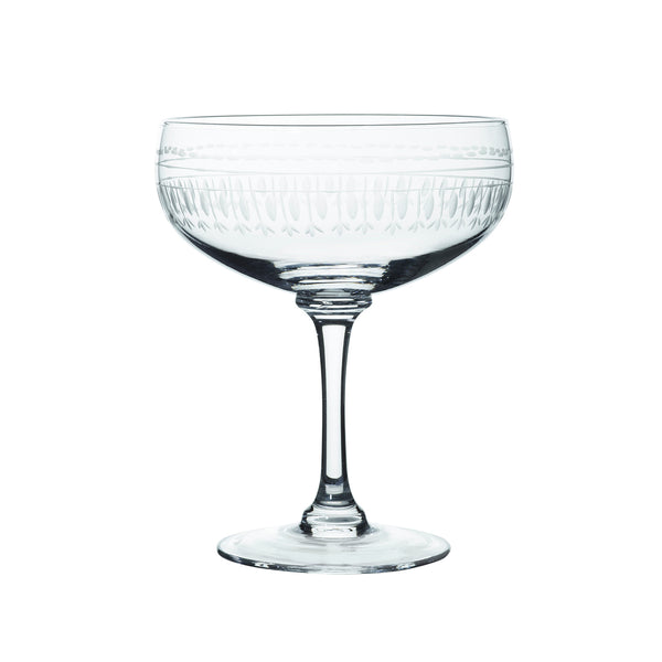 A Set Of Four Rose Crystal Cocktail Glasses With Lens Design, The Vintage  List