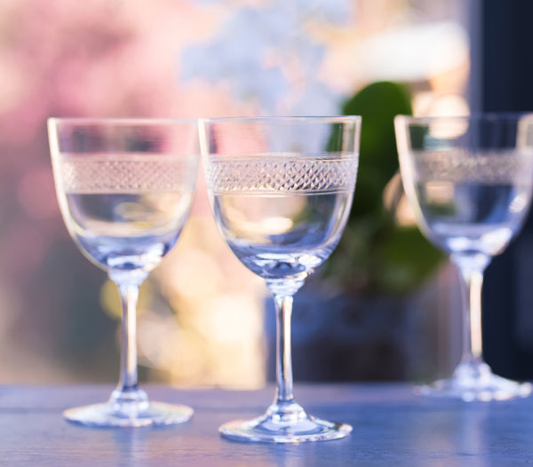 rose crystal wine glasses with ovals design – The Vintage List