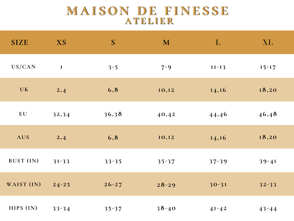 MDF Atelier Size Guide