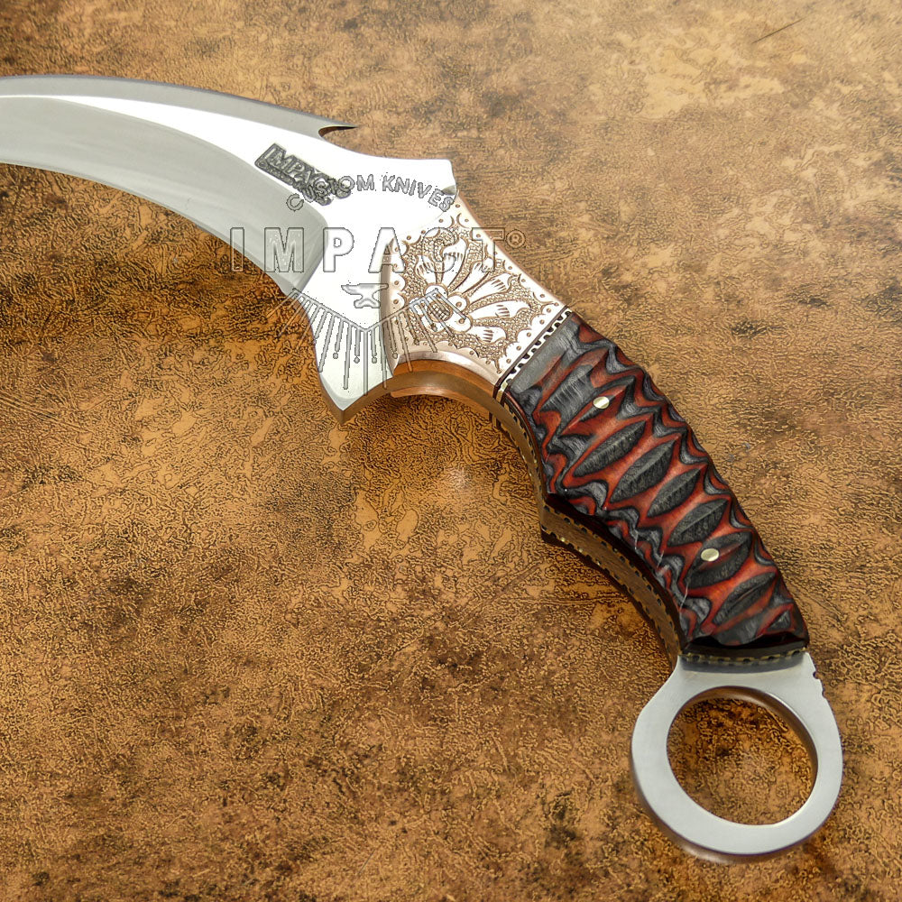 IMPACT CUTLERY RARE CUSTOM KARAMBIT KNIFE