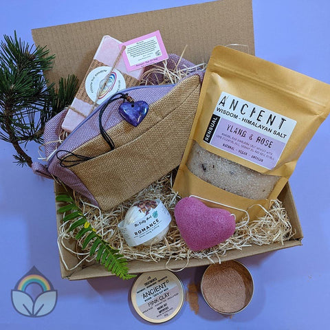 Boxed gift set showing contents