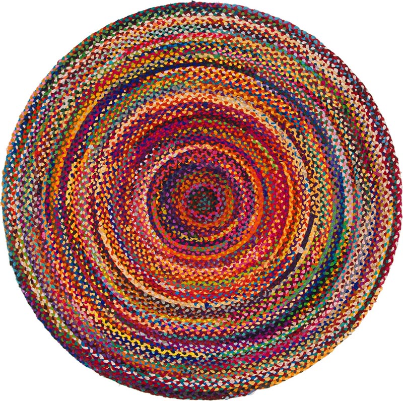 Picture of Round Jute and Upcycled Cotton Rug -150 cm