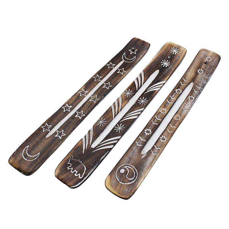 Picture of Incense Holders-White Washed Wood