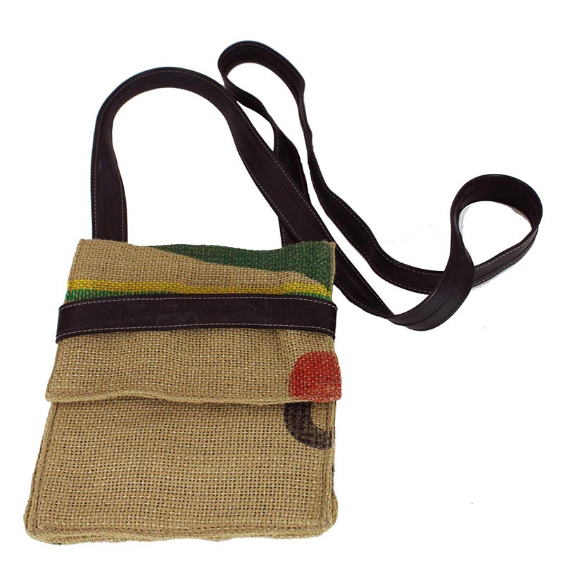 Picture of Upcycled Coffee Sack Crossover Bag- The Kubisa Large