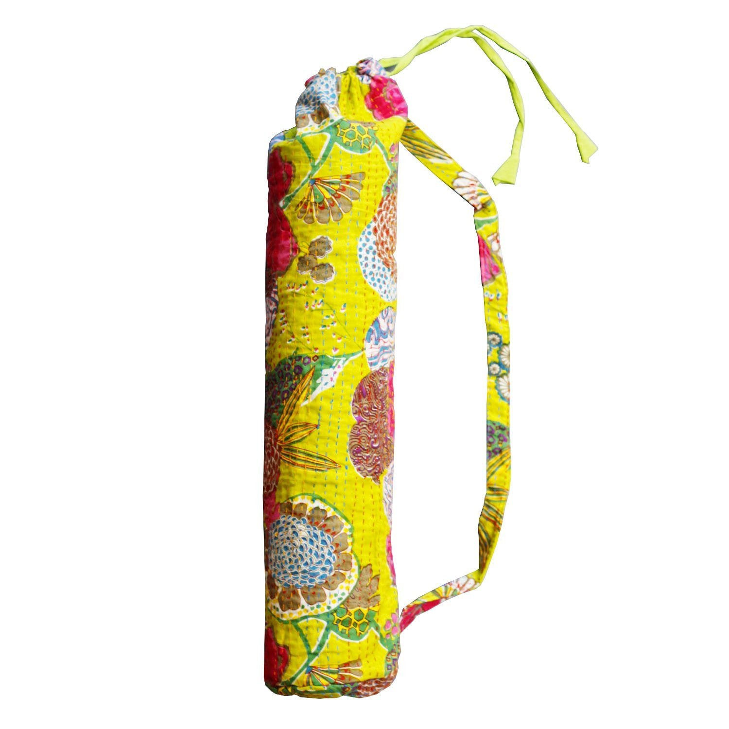 Picture of Upcycled Yellow Fabric Yoga Bag