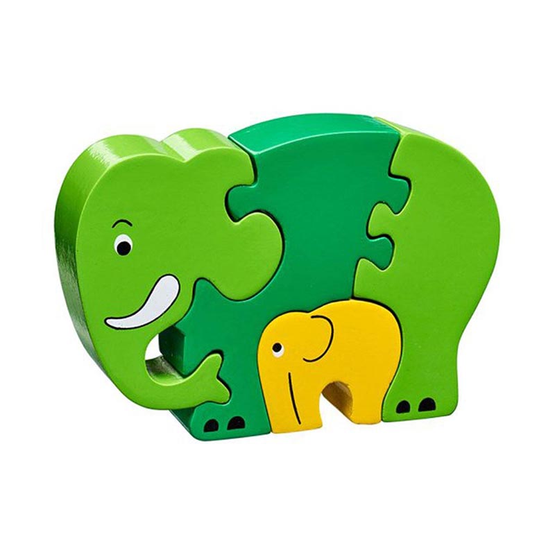 Picture of Simple Jigsaw Puzzle - Green Elephant & Calf