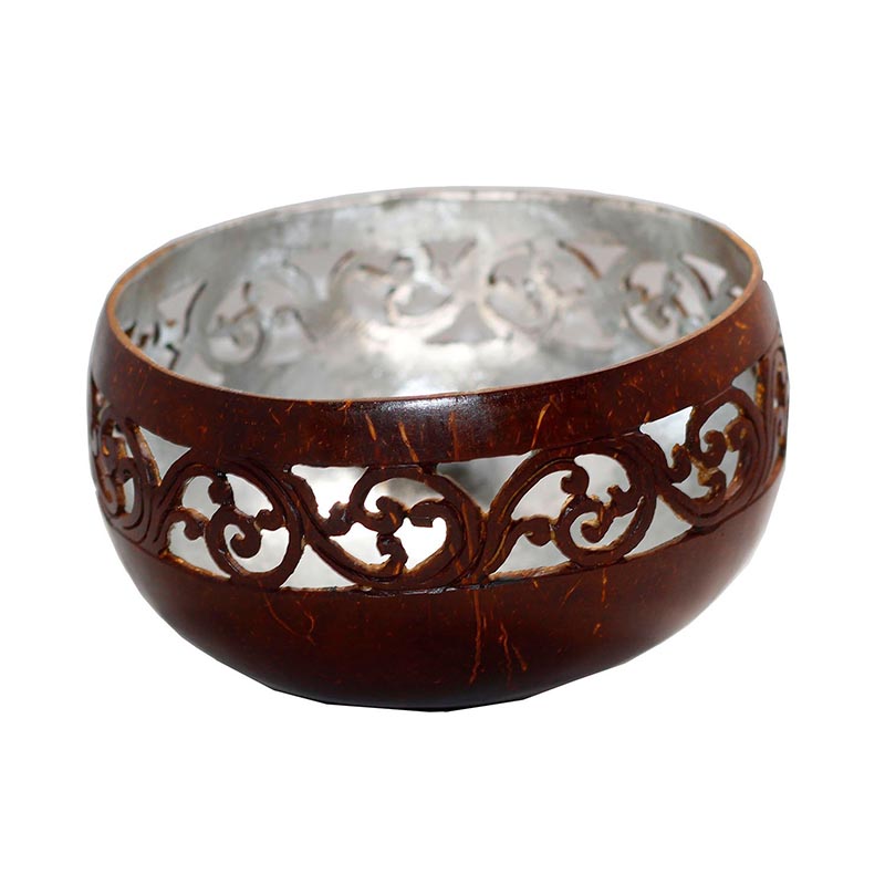 Picture of Coconut Bowl- Silver Coloured Lacquer Inner